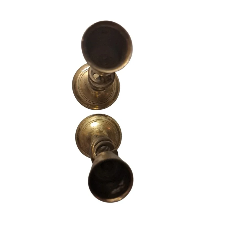 Vintage Pair of Open Barley Twist Candle Stick Holders 7.5